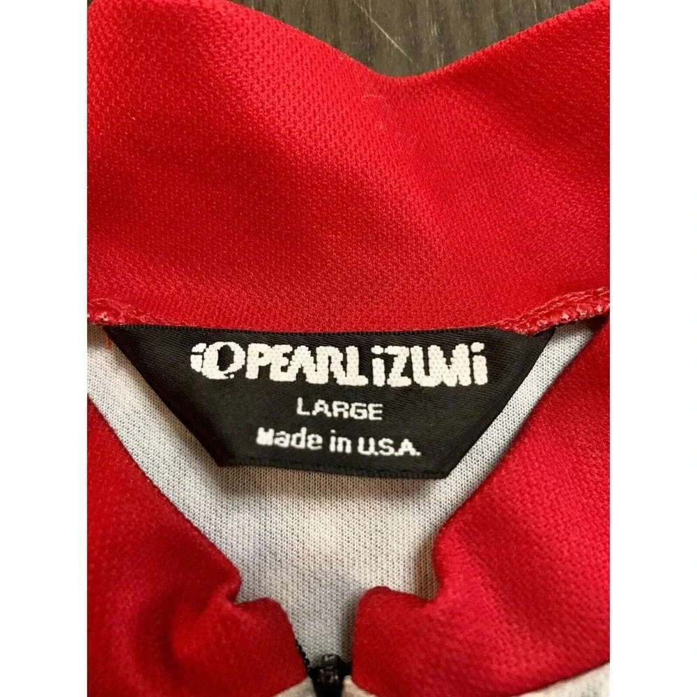 Pearl iZumi Cycling Jersey 3/4 Zip Red & Black Size Large L Made In USA - Picture 4 of 12